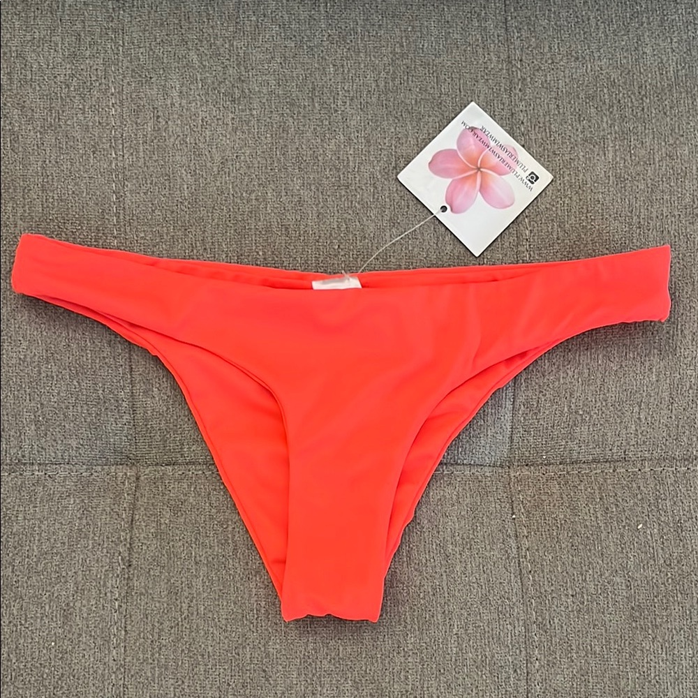 Plumeria Swimwear Coral scrunch butt cheeky bikini bottoms